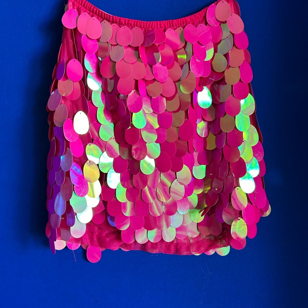 Motel Rocks Pink and Gold Sequin Skirt